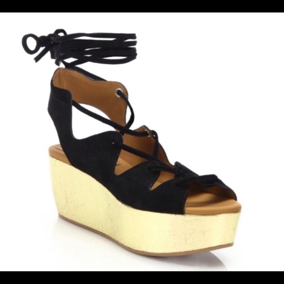 See by Chloe Liana lace gold black platform shoes - Picture 5 of 9